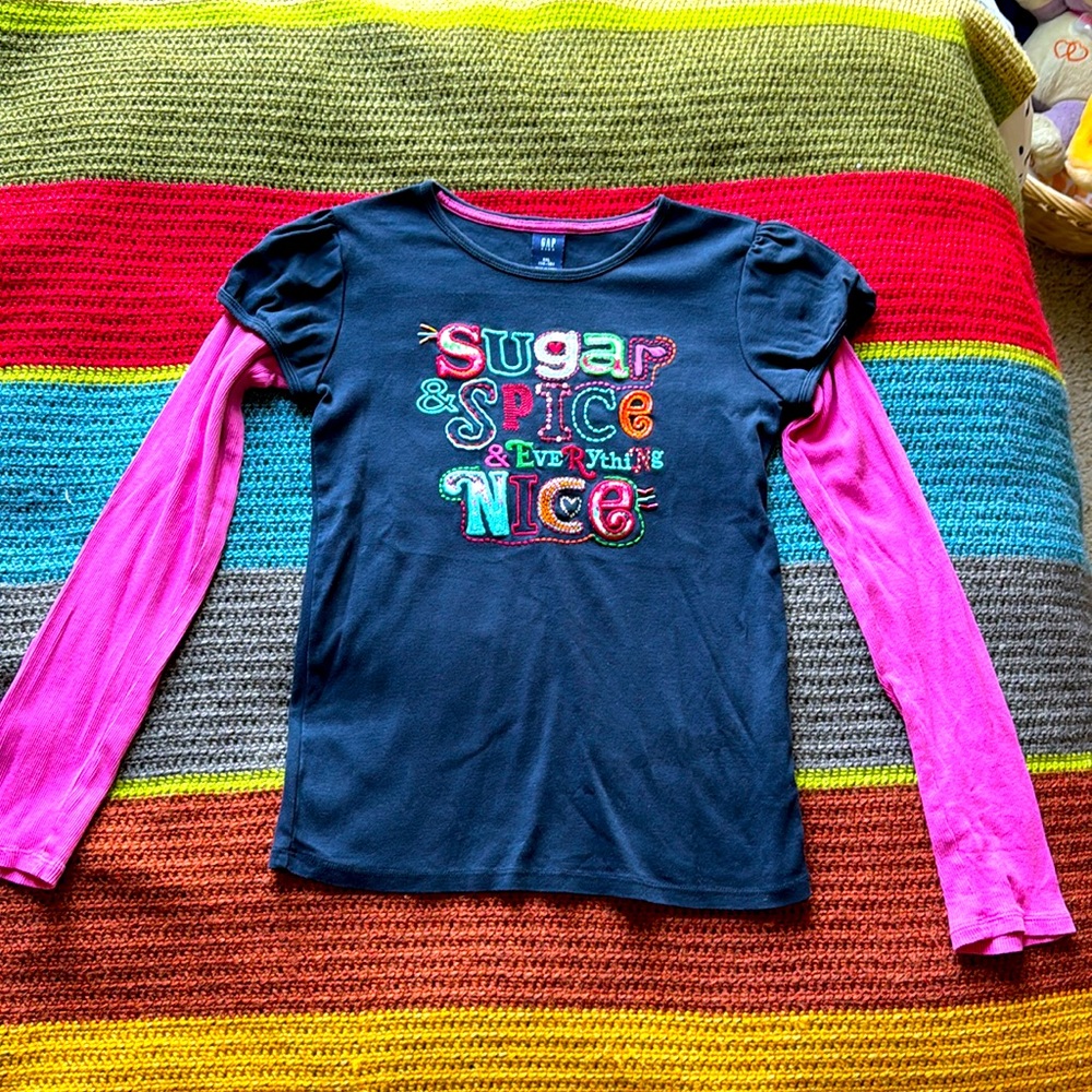 Gap- Sugar and Spice big girls long sleeve cute shirt